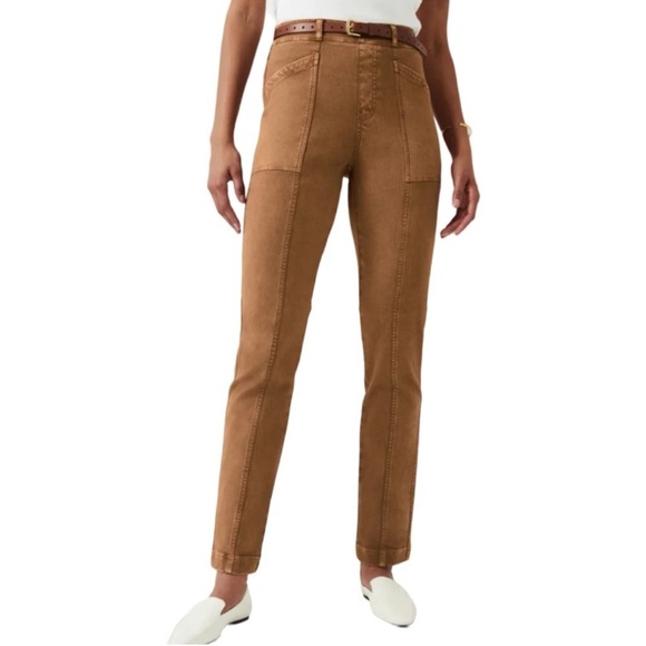 Spanx Stretch Utility Twill Straight Leg Pants in Acorn Size Medium Petite Nwt - Picture 9 of 9